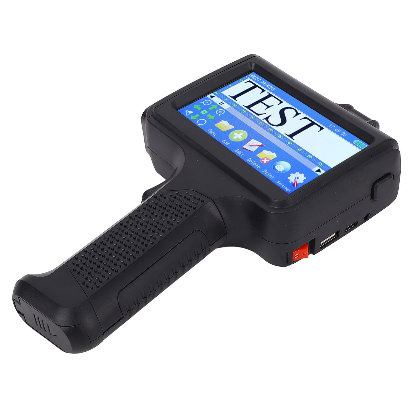 Handheld Inkjet Printer, 12.7mm Handheld Coding Machine 4.3 Inch LED Touchscreen Multi Languages  for Wood Acrylic Fabric