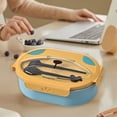 thumbnail image 1 of EGNMCR Kitchen Gadgets, Large Capacity Double Layer Compartment Lunch Box Fashionable Oval Lunch Box Portable Heatable Lunch Box Compartments No Odor Easy To Clean Plastics Bento Boxes, 1 of 6