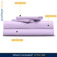 thumbnail image 2 of 600 TC Egyptian Cotton RV King Bed Sheet Set Include's - 15" inch Deep Fitted Sheet | 1 Flat Sheet | 2 Pillowcases | Lilac Solid, 2 of 7