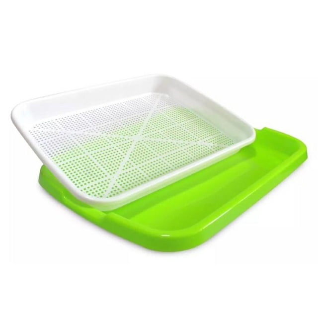 Lefu Plateau pour Micro-Pousses, Plateau de Démarrage Hydroponique à Deux Couches avec une base Verte et un Dessus en Maille Blanche. Fabriqué en Plastique durable, Mesurant 33 cm x 26 cm x 5 cm, Idéal pour Faire Germer des Graines et Cultiver des Micro-Pousses pour Débutants et Utilisateurs Avancés.