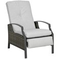 thumbnail image 1 of Outsunny Fauteuil Inclinable d'Extérieur en Rotin avec Dossier, Repose-Pieds et Coussin Réglables, 1 of 10