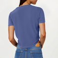 thumbnail image 4 of Yuyuzo Hauts Courts pour Femmes T-Shirts à Manches Courtes Col Rond Hauts de Sortie T-Shirts Unis Hauts, 4 of 7