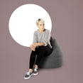 thumbnail image 3 of Gouchee Home Alfa Charcoal Bean Bag Chair – Soft Velour Polyester Fabric with Polystyrene Bead Filling, Suitable for Adults and Teens, Lightweight & Portable Seating for Dorm or Living Room, 3 of 7