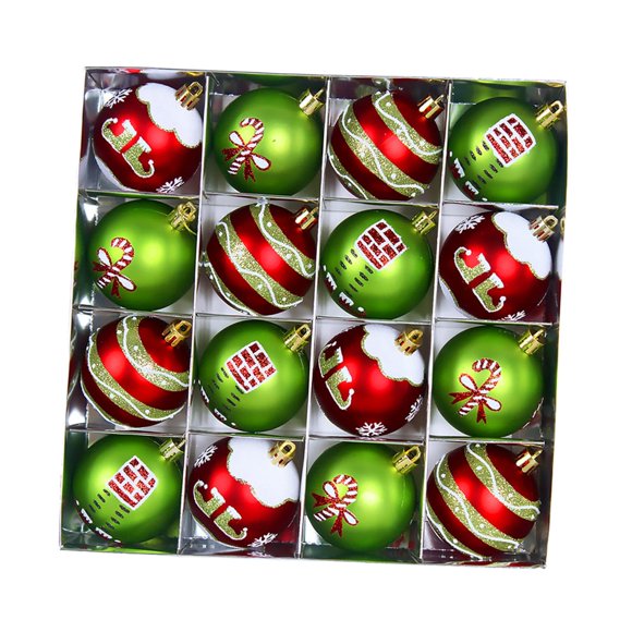 Rongfmy 16x Boules de Noël Ornements Déco de Noël Pendentifs Charme Incassables Boules Décoratives Boules de Noël pour Extérieur Anniversaire Style Intérieur C