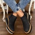 thumbnail image 2 of Kcodviy Bottines pour Femmes à Fermeture Éclair Talon Bottes en Suède pour Femmes Talon Bas Compensé Taille Côté Uni Bottes à Talons Hauts pour Femmes Bottes Grande Couleur Plateforme Bottes de Pluie pour Femmes Bottes pour Femmes, 2 of 5