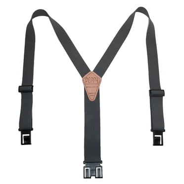 Perry Suspenders Mens Elastic Hook End 1 1/2 Inch Suspenders - Grey, Tall