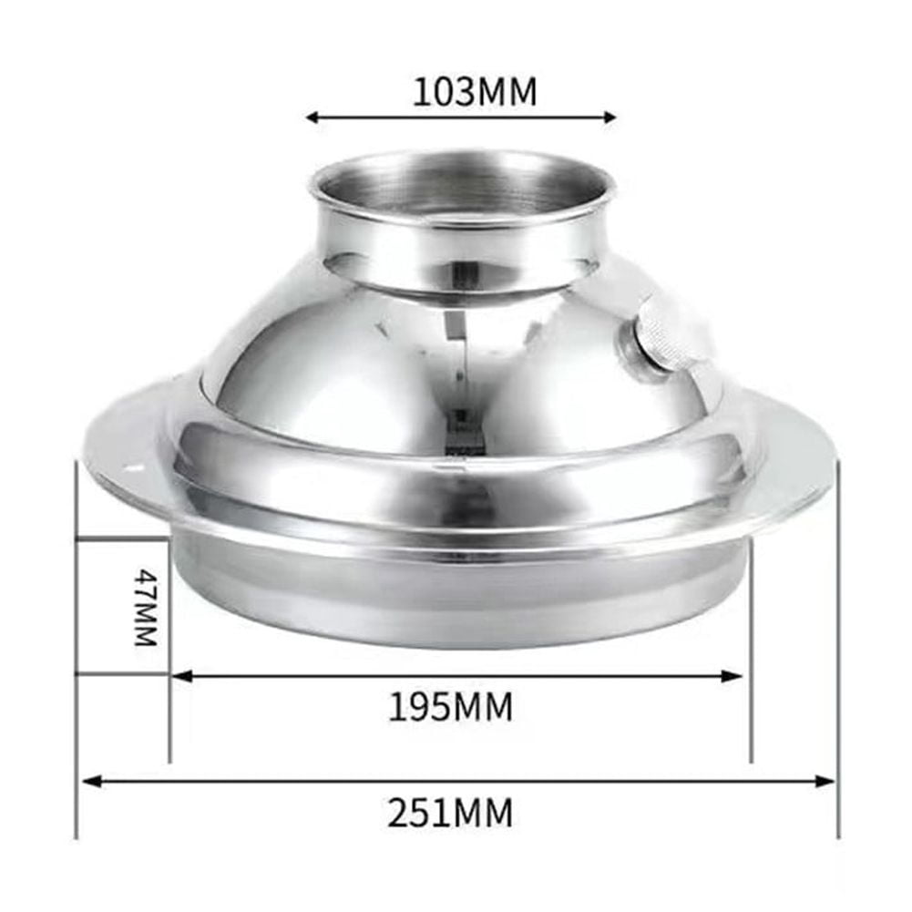 Hotte d'Évacuation Sphérique Réglable pour Sortie de Ventilation de Cuisine 110mm 160mm 200mm