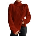 thumbnail image 1 of Yuyuzo Womens Winter Fall Sweater Solid Color Turtleneck Cable Knit Long Sleeve Sweaters Pullover Tops, 1 of 6