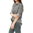 thumbnail image 4 of INSPIRE CHIC Chemises à Col à Revers pour Femmes, Boutonnées, Manches Longues Retroussables, m Noir, 4 of 6