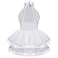 thumbnail image 2 of Oyolan Robe Justaucorps de Danse de Ballet Métallisée à Paillettes Scintillantes pour Filles Enfants avec Jupes Tutu en Maille Robes de Performance Blanc 14, 2 of 7