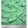 thumbnail image 1 of Soimoi Green Rayon Fabric Reindeer Animal Fabric Prints By Yard 42 Inch Wide, 1 of 3