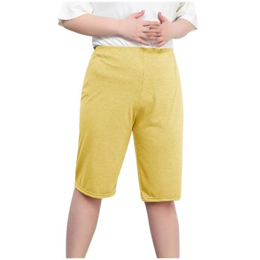 AherBiu Short de Pyjama Femme Été Doux Coupe Ample Short de Nuit Confortable Longueur Genou Short de Détente