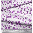 thumbnail image 3 of Soimoi Purple Poly Georgette Fabric Clover & Daisy Floral Decor Fabric Printed Yard 42 Inch Wide, 3 of 3