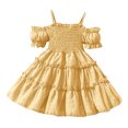 thumbnail image 1 of Birdeem Robe à Manches Courtes Col Rond Filles Été Nouvelle Sans Manches Volants Dentelle Broderie Maille Princesse Jupe Nœud, 1 of 1