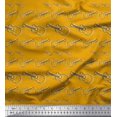 thumbnail image 1 of Soimoi Gold Heavy Satin Fabric Sketch Guitar Musical Instrument Decor Fabric Printed Yard 54 Inch Wide, 1 of 3