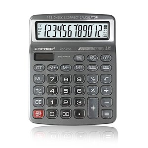 Desktop Calculator 12 Digit Large Solar Power and LCD Display Big Button Calculator 112 Steps Check and Correct Function Suitable for Office School Home for Kids Students Accountant