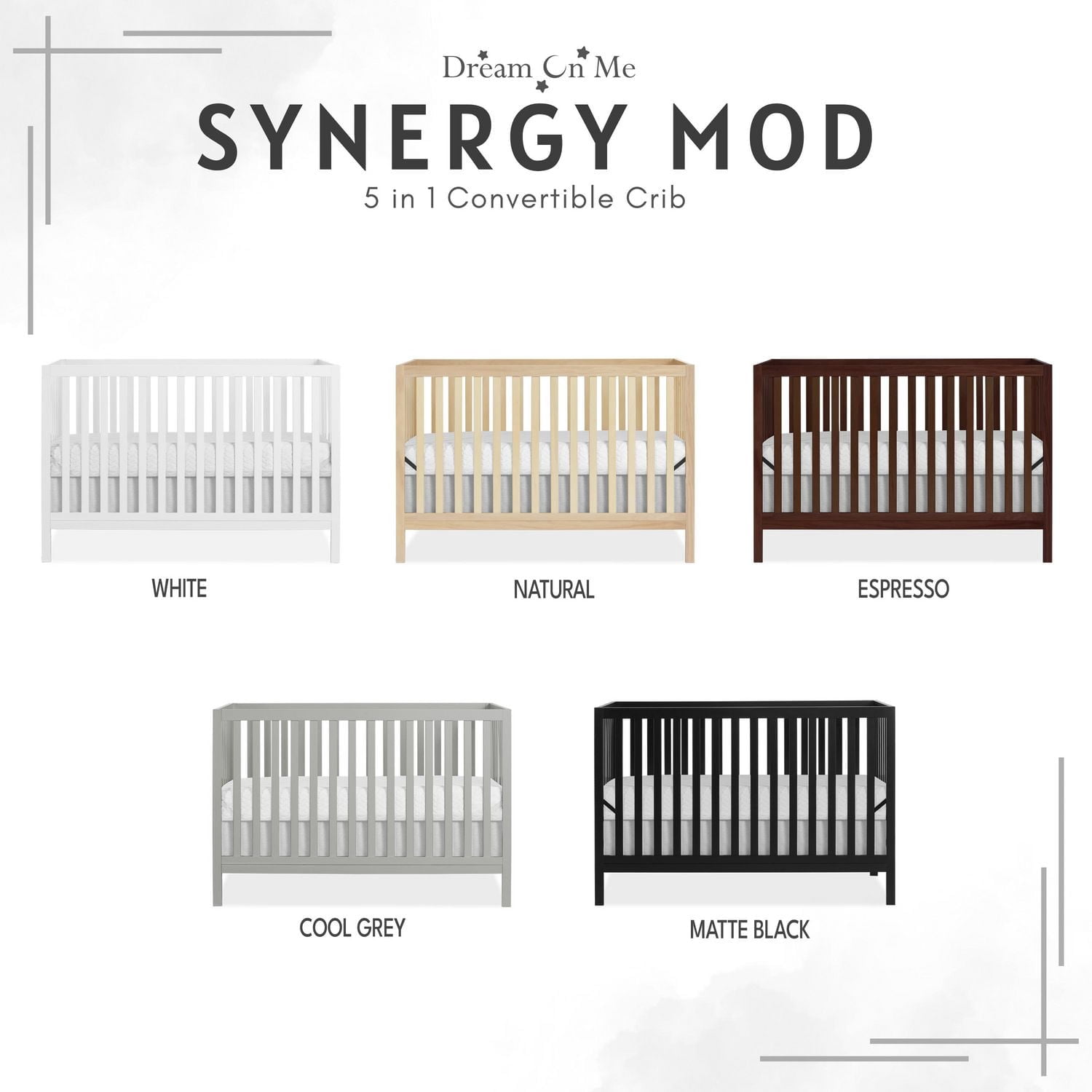 Berceau Dream On Me Synergy MOD, fabriqué en bois de pin durable de Nouvelle-Zélande