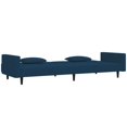 thumbnail image 3 of vidaXL 2-Seater Sofa Bed with Two Pillows Blue Velvet, 3 of 5
