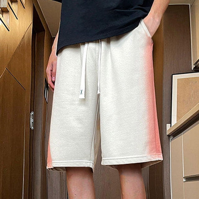 Styesk Mens Shorts Men's Solid Color Casual Holiday Breathable Shorts Pockets Pants
