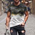 thumbnail image 1 of Qertyioot Chandails de Sport pour Hommes, T-Shirt Décontracté à Col Rond Imprimé, Chandail de Sport D\'entraînement Physique à Manches Courtes, 1 of 5