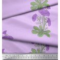thumbnail image 2 of Soimoi Rayon Crepe Fabric Leaves & Floral Block Printed Craft Fabric by The Yard 46 Inch Wide, 2 of 3