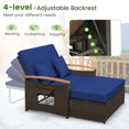 thumbnail image 2 of Gymax Outdoor Wicker Daybed Loveseat & Storage Ottoman Set, Navy, 2 of 2