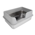thumbnail image 1 of Stainless Steel Cat Litter Box, Side Entry Design Enclosed High Wall, Easy to Clean, Anti Shedding, Non Sticky, Anti Leakage Kitty Litter Box with Scoop, for Cats, Rabbits, Ferrets, 1 of 7