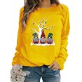 thumbnail image 1 of Bellella Pull pour Femmes Col Rond Sweat-Shirts de Noël Imprimé Gnome Sweat-Shirt Chaud à Manches Longues Jaune 2TG, 1 of 2
