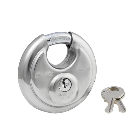 Master Lock 40DPF Stainless Steel Discus Padlock with Shrouded Shackle