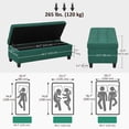 thumbnail image 3 of HOMCOM Linen Fabric Wood Feet Entry Bench, Contemporary Home Decor Dark Green, 3 of 10