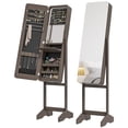 thumbnail image 1 of HOMCOM Freestanding Mirrored Jewelry Cabinet with LED Lights and Stand, 1 of 10
