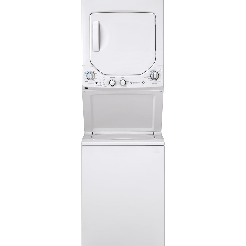 GE 24" Unitized Spacemaker Washer and Electric Dryer White - GUD24ESMMWW