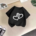 thumbnail image 5 of PMVFHDE T-Shirts Fille T-Shirt Enfant Filles Mignon Graphique Col Rond Manches Courtes Tee Été Décontracté T-Shirt Noir, 7-8 Ans, 5 of 5