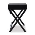 thumbnail image 4 of Linon Peggy Two Drawer Writing Desk with X Frame Legs in Black Painted Wood, 4 of 16