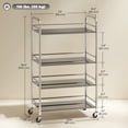 thumbnail image 3 of HOMCOM Chariot Utilitaire à 4 Niveaux en Acier Inoxydable, Chariot Roulant sur Roues, Argent, 3 of 10