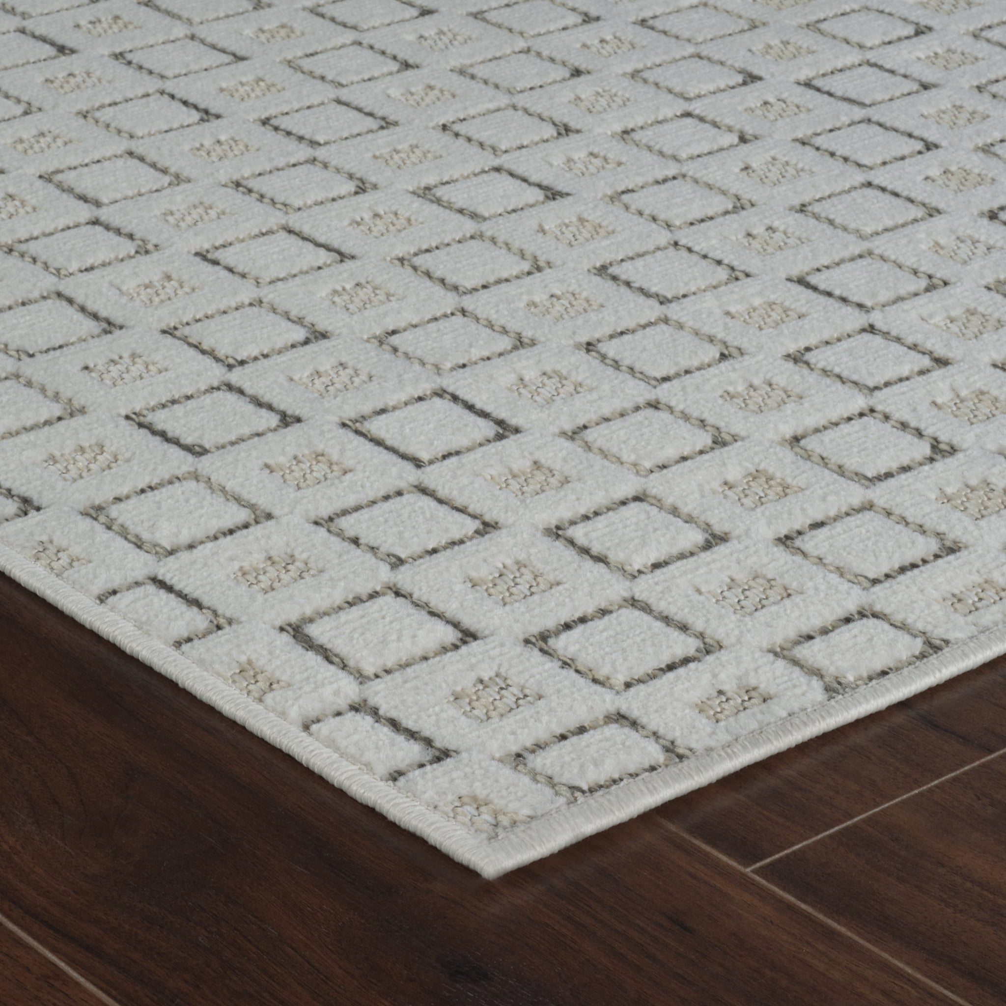 Tapis d'interieur exterieur abstrait Rug Branch Maise, beige creme, moderne - Entree, couloir, salle de bain et cuisine