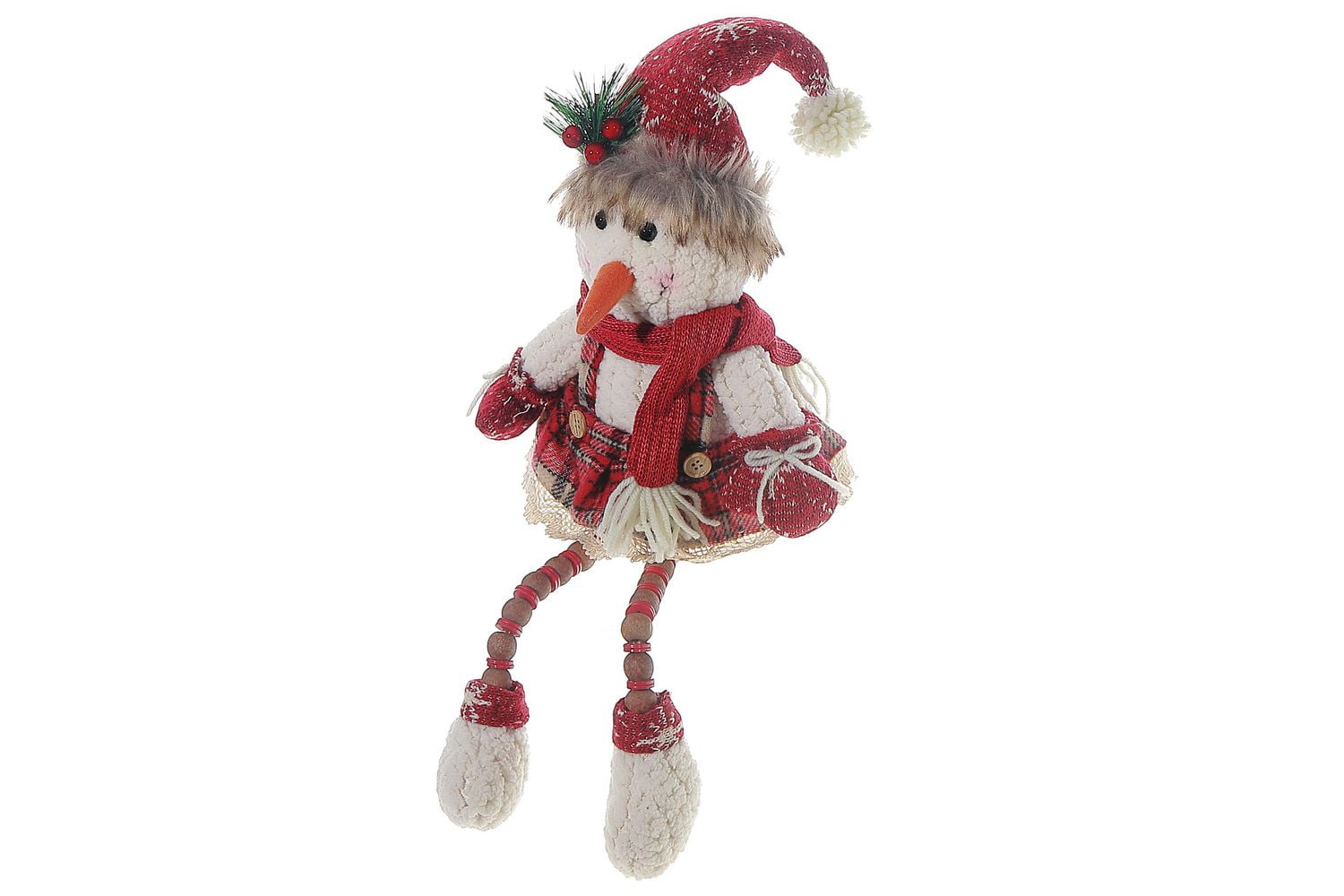Bonhomme De Neige Avec Jupe En Peluche Auto-Perlée