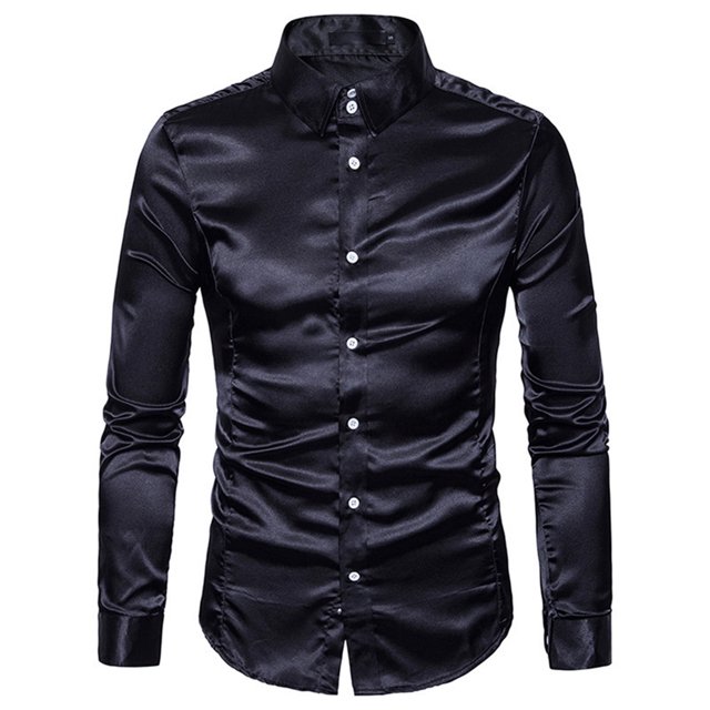 maskred Long Sleeve Tops For Men - Functional Anti-wrinkle Sustainable And Chic Good Cut For Normal Body Casual Work Shirt black S