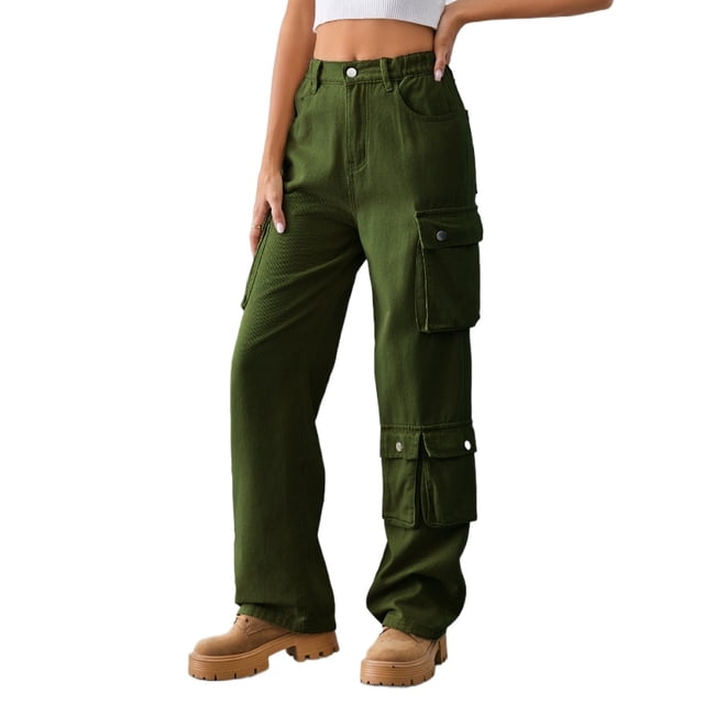 YTDSCS Womens Cargo Pants with Multi Washed Sweatpants Spring Fall Casual Jeans Trousers Cargopants for Women's S-2XL