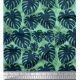 thumbnail image 1 of Soimoi Green Poly Georgette Fabric Monstera Leaves Print Fabric by Yard 52 Inch Wide, 1 of 3