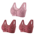 thumbnail image 1 of Bigersell Women Sport Bras Pack of 3 3pcs Training Bra Style R-38 Breathable Pullover Bras R-38-pinky, 1 of 9