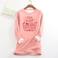 thumbnail image 1 of Chandails à Capuchon pour Femmes Mode Noël Imprimé Manches Régulières Hiver Ample Vacances Décontracté Col Rond Chemise Hauts Tenue de Plage pour Femmes en Solde, 1 of 4