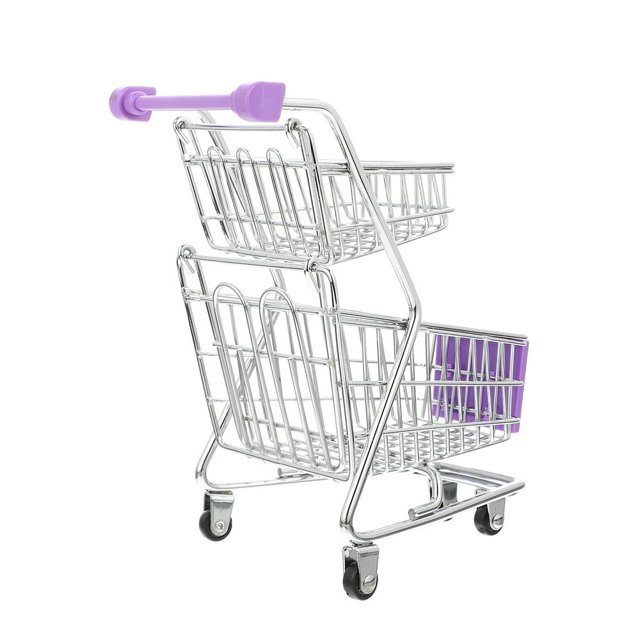 HLONK Mini Panier d'Achats en Métal Jouet à Double Couche ()