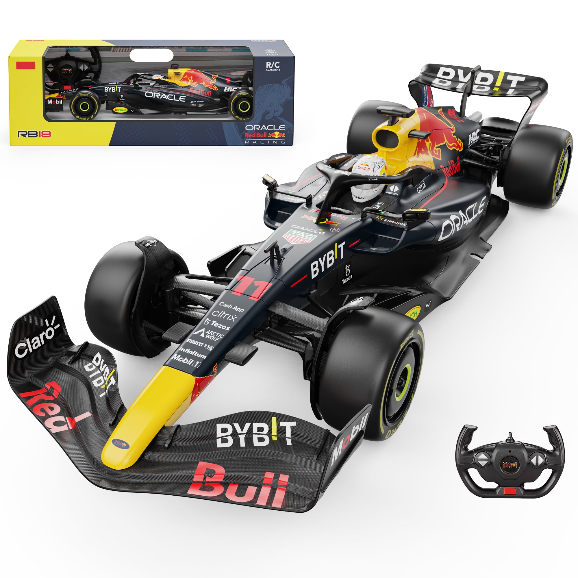 VOLTZ TOYS Licensed Red Bull RB18 F1 RC Car 1:12 Scale Remote Control Race Car with 2.4GHz, LED Lights, Toy for Kids & Adults