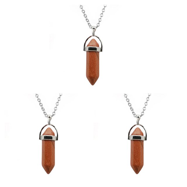 QualitChoice Hexagon Column Charm Exquisite Women Men Making Findings Handmade Anniversary Hanging Pendants Colorful Crystal Red Sand Color 3Set