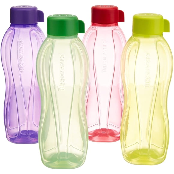 Tupperware Aquasafe Ensemble de Bouteilles d'Eau, 1 Litre, Ensemble de 4