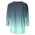 thumbnail image 4 of Cinvoph T-Shirts d'Été Imprimés pour Femmes Manches 3/4 Col Rond Dégradé Hauts Chandail Ample Blouses de Vacances, 4 of 5