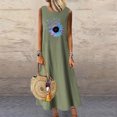 thumbnail image 2 of RKSTN Robes pour Femmes 2023 Mode Été Décontracté Col Rond Sans Manches Jupes Maxi Poches Vacances Couleur Unie Plage Longue Robe avec Imprimé Graphique, 2 of 4