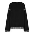 thumbnail image 3 of Timegard Chandails pour Femmes Épaules Tombantes Ample Col Rond Chandail Automne Habillé Décontracté Confortable Hauts en Tricot, 3 of 4