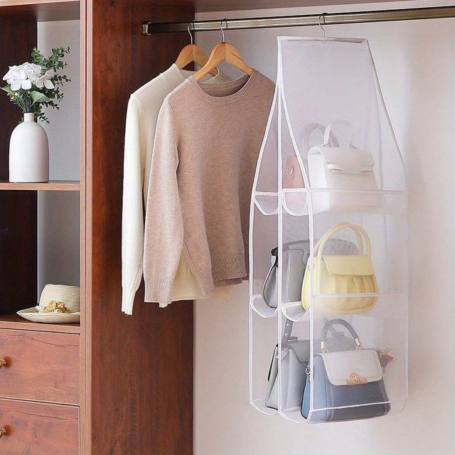 1pc Handbag Hanging Organizer Hanging Bag For Storage Handbag Wardrobe Hanging